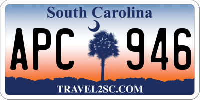 SC license plate APC946