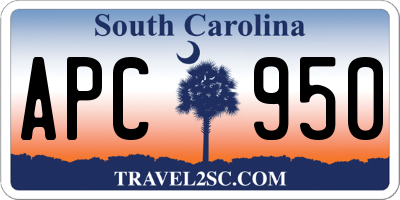 SC license plate APC950