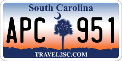 SC license plate APC951