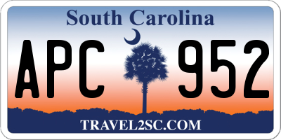 SC license plate APC952