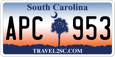 SC license plate APC953