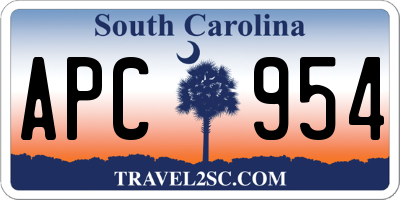 SC license plate APC954