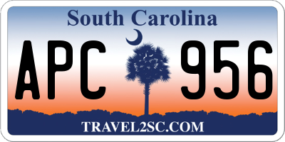 SC license plate APC956