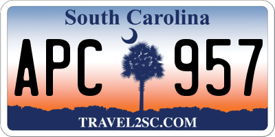 SC license plate APC957