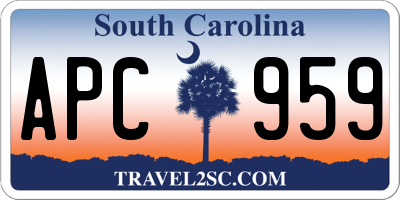 SC license plate APC959