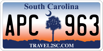 SC license plate APC963