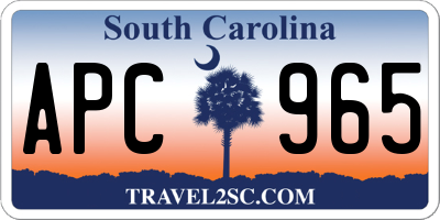 SC license plate APC965