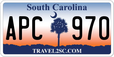 SC license plate APC970