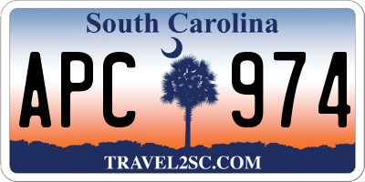 SC license plate APC974