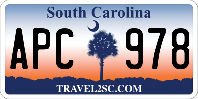 SC license plate APC978