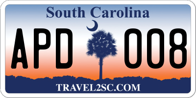 SC license plate APD008