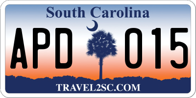 SC license plate APD015