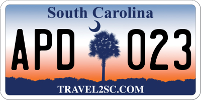 SC license plate APD023