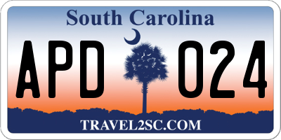 SC license plate APD024