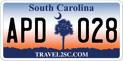 SC license plate APD028