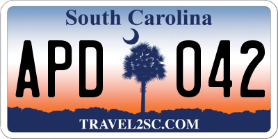 SC license plate APD042