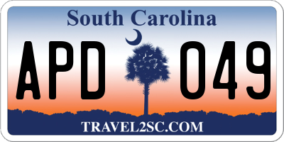 SC license plate APD049