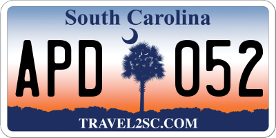 SC license plate APD052