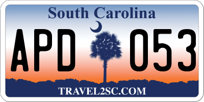SC license plate APD053
