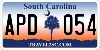 SC license plate APD054