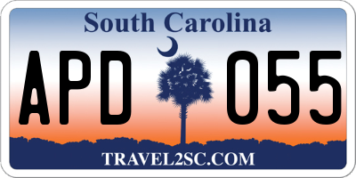 SC license plate APD055