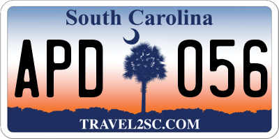 SC license plate APD056