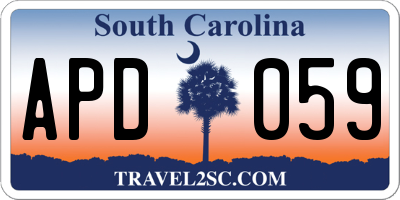 SC license plate APD059