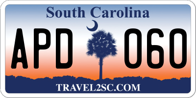 SC license plate APD060