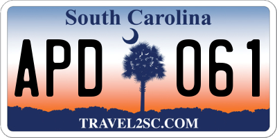 SC license plate APD061