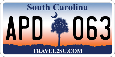 SC license plate APD063