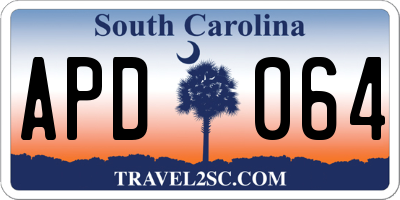 SC license plate APD064