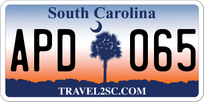 SC license plate APD065