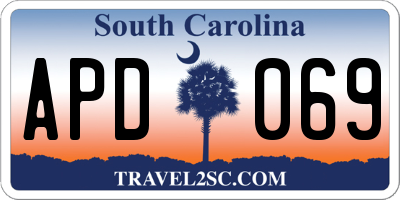 SC license plate APD069