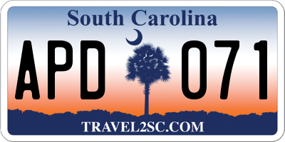 SC license plate APD071
