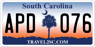 SC license plate APD076