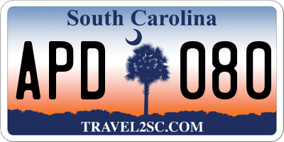 SC license plate APD080
