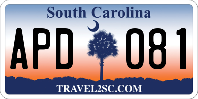 SC license plate APD081