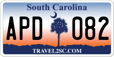 SC license plate APD082