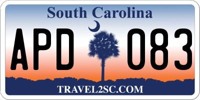 SC license plate APD083