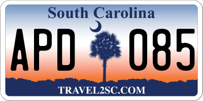SC license plate APD085