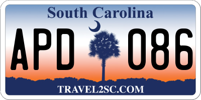 SC license plate APD086