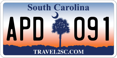 SC license plate APD091