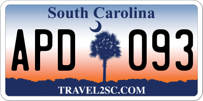 SC license plate APD093