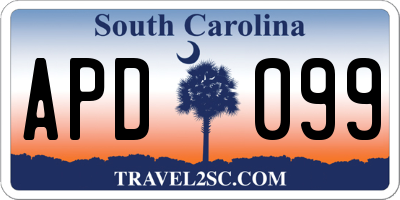 SC license plate APD099