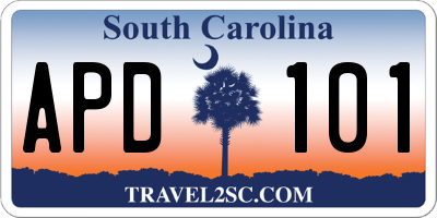 SC license plate APD101