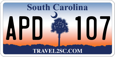 SC license plate APD107