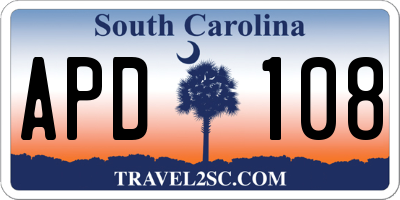 SC license plate APD108