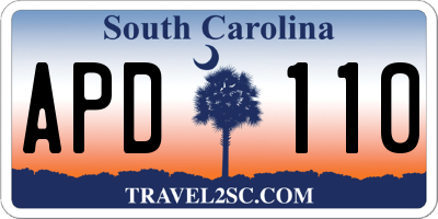SC license plate APD110