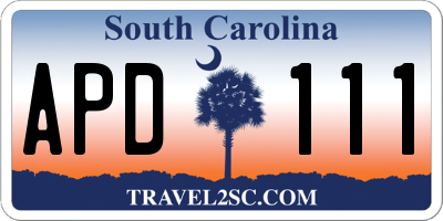 SC license plate APD111