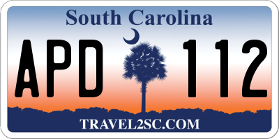 SC license plate APD112